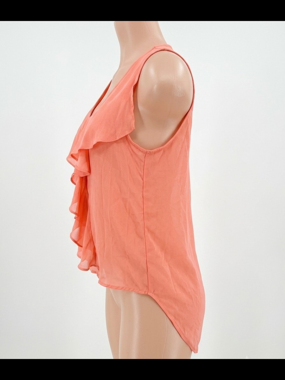 Have Peach Ruffle Button-Front Sleeveless Blouse - Picture 3 of 3